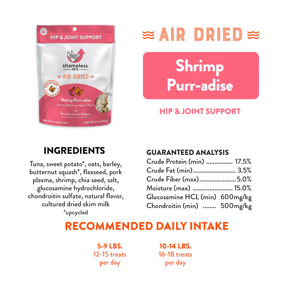 Shameless Pets - Cat - Shrimp Purr-adise Air-Dried Cat Treat & Topper
